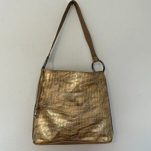 Vintage Cher Brighton Oyster (gold/tan) handbag/purse. Classic and beautiful!